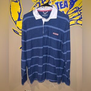 Vineyard Vines Navy and Light Blue Rugby Shirt